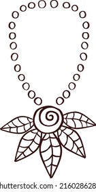 Vintage beads, amulet retro illustration cartoon style