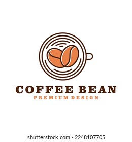 Vintage Beans and Cup, a Classic Coffee Logo Design