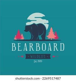 Vintage bear logo design. Retro bear logo design. Bear logo template