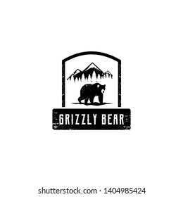 Vintage Bear Logo Design Vector Template