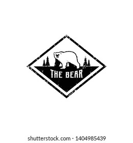 Vintage Bear Logo Design Vector Template