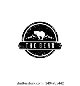Vintage Bear Logo Design Vector Template