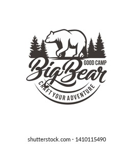 Vintage Bear Logo Template Vector