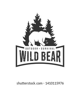 Vintage Bear Logo Vector Template Stock Vector (Royalty Free ...