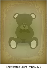 Vintage bear on old abstract grungy background and divorce