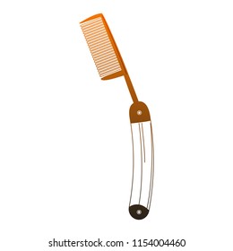 Vintage beard razor orange lines