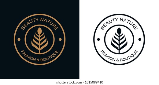 Vintage beautiful floral circle premium logo design