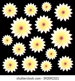 Vintage beautiful flower back pattern black