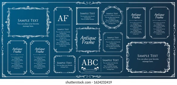 Vintage beautiful frame design set