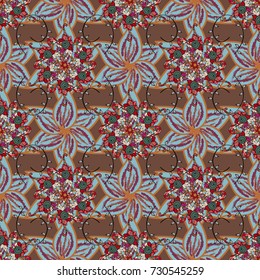 Vintage. Beautiful pattern for decoration and design. Watercolor seamless pattern. Exquisite pattern of watercolor sketches of the flower. Trendy print.