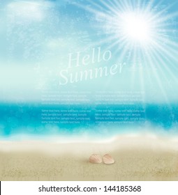 Vintage beautiful seaside background. Vector