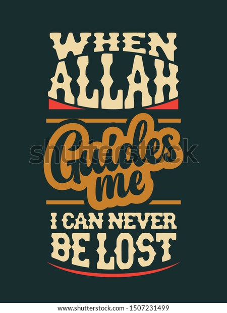 Vintage Beautiful Typographic Islamic Quote Moslem Stock Vector ...