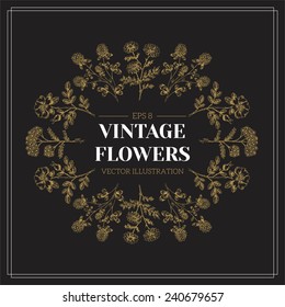 Vintage Beauty Flower Composition. Vector Illustration.