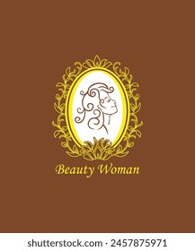Vintage beauty woman logo icon design illustration