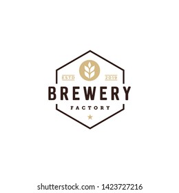 vintage bedge brewery vector logo design