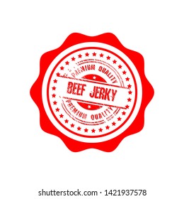 Vintage Beef Jerky grunge stamp. vintage label. seal. premium quality