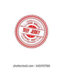 Vintage Beef Jerky grunge stamp. vintage label. seal. premium quality