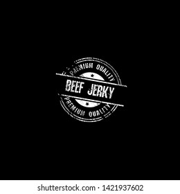 Vintage Beef Jerky grunge stamp. vintage label. seal. premium quality