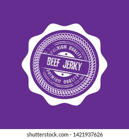 Vintage Beef Jerky grunge stamp. vintage label. seal. premium quality