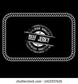 Vintage Beef Jerky grunge stamp. vintage label. seal. premium quality