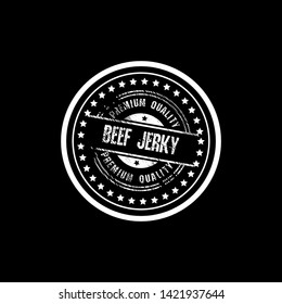 Vintage Beef Jerky grunge stamp. vintage label. seal. premium quality