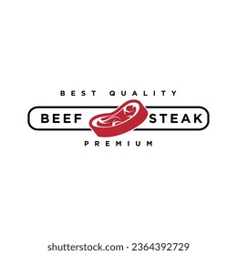 Vintage Beef Steak House or Butcher Shop Typography Label, Emblem, Logo Template. Set Signature. Isolated.