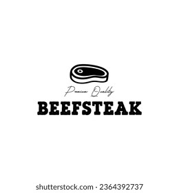 Vintage Beef Steak House or Butcher Shop Typography Label, Emblem, Logo Template. Set Signature. Isolated.