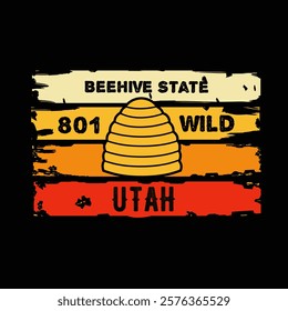 Vintage Beehive State Utah Perfect for Print, Apparel, etc