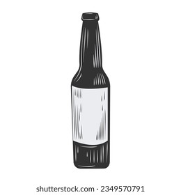 Vintage beer bottle isolated on white background.