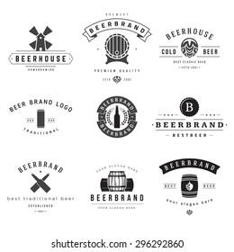 Vintage beer brewery logos, emblems, labels, badges and design elements