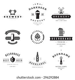 Vintage beer brewery logos, emblems, labels, badges and design elements