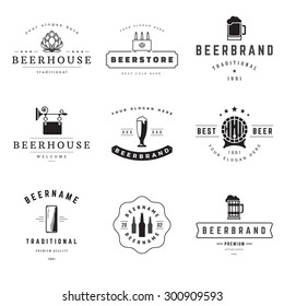 Vintage beer brewery logos, emblems, labels, badges and design elements