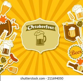 Vintage Beer Brewery Poster. Vector illustration. 