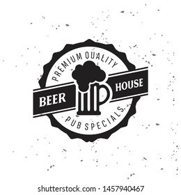 Vintage beer brewery vector emblems, labels, badges, logos, icons. beer house with a white background
