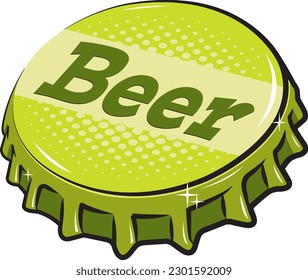 Vintage beer cap 
vector illustration...