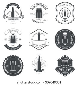 Vintage beer emblems, labels and design elements