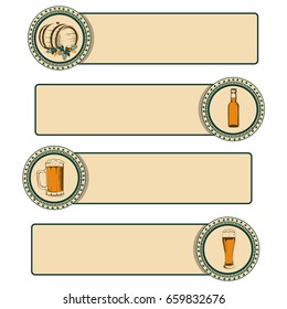 Vintage beer frame. Vector illustration in retro style.