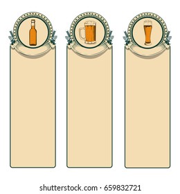 Vintage beer frame. Vector illustration in retro style.
