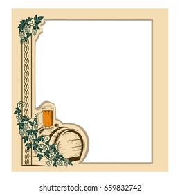 Vintage beer frame. Vector illustration in retro style.