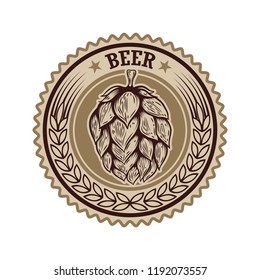 Vintage beer label. Design elements for logo, label, emblem, sign, menu. Vector illustration