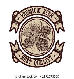 Vintage beer label. Design elements for logo, label, emblem, sign, menu. Vector illustration