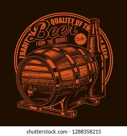 Vintage beer label beer. Vector illustration