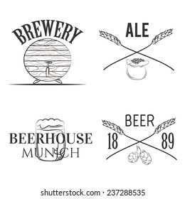 Vintage beer labels and design elements, business signs, logos, identity, badges and objects.