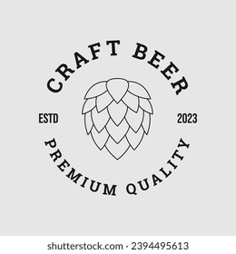vintage beer logo brewery emblem, badge, label. handmade vector illustration