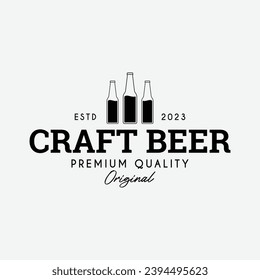 vintage beer logo brewery emblem, badge, label. handmade vector illustration