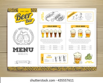 Vintage beer menu design. 