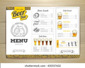 Vintage Beer Menu Design. 