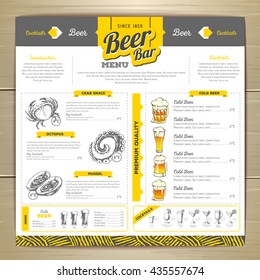 Vintage beer menu design. 