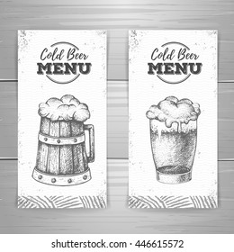 Vintage beer menu design. 