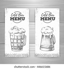 Vintage beer menu design. 